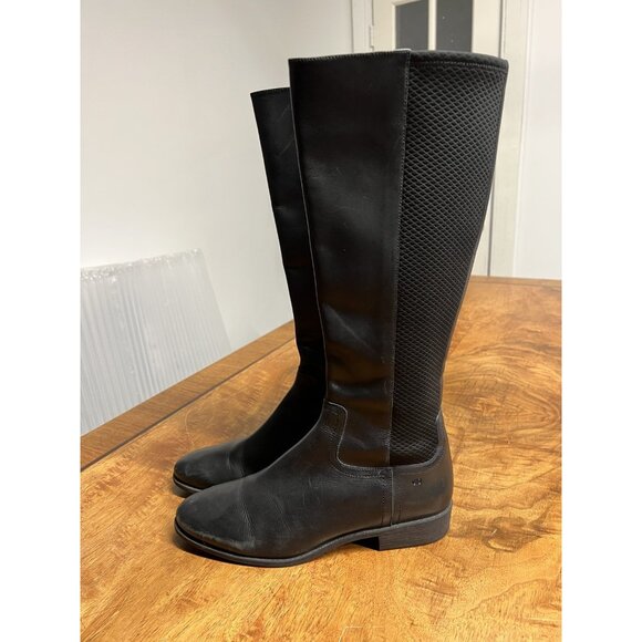 COLE HAAN Women’s 11 B W04181 Black Leather Riding Boots Tilley Stretch Calf - Picture 3 of 7